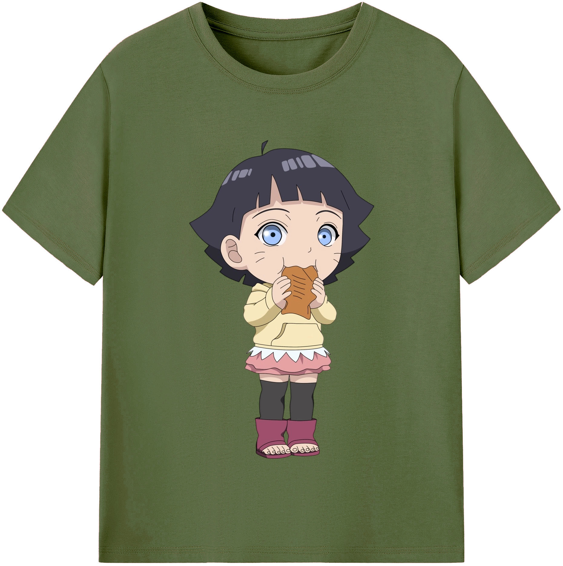 （画像用） NARUTO -ナルト- うずまき ヒマワリ Uzumaki Himawari 綿100％半袖Tシャツ（フロントプリント）